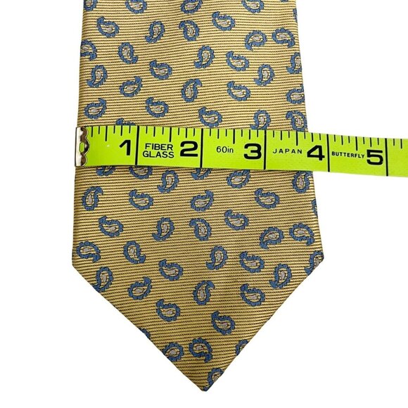 Brooks Brothers Silk Ties Lot of 2 Navy Blue Yellow Geometric Paisley - Picture 4 of 4